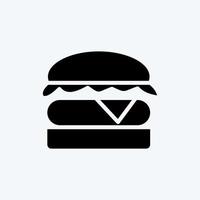 Icon Burger. suitable for Meat. glyph style. simple design editable. design template vector. simple illustration vector