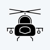 Icon Military Helicopter. suitable for Education symbol. glyph style. simple design editable. design template vector. simple illustration vector
