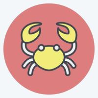 Icon Crab. suitable for Meat. color mate style. simple design editable. design template vector. simple illustration vector