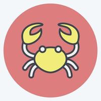 Icon Crab. suitable for Meat. color mate style. simple design editable. design template vector. simple illustration vector