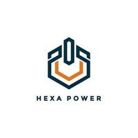 Hexa Power button logo vector for your company or business