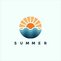 Summer beach logo design illustration for your business vector