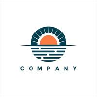 Modern sunset logo design for your company or business vector