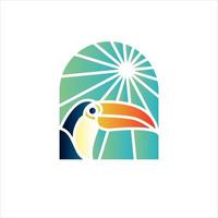 Modern toucan logo illustration design vector