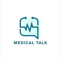 Modern medical talk logo illustration design vector