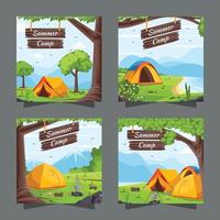 Summer Camp Social Media Template vector