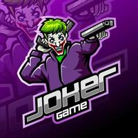 Joker game esport mascot logo design vector