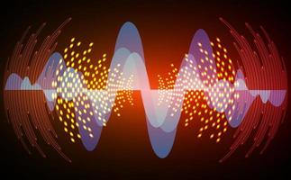 ondas de sonido oscilando luz oscura vector