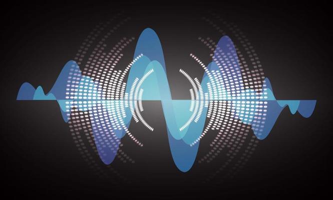 Sound waves oscillating dark light