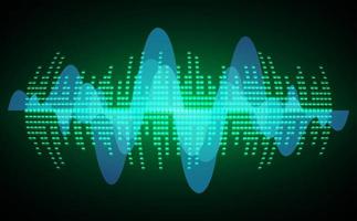 Sound waves oscillating dark light vector