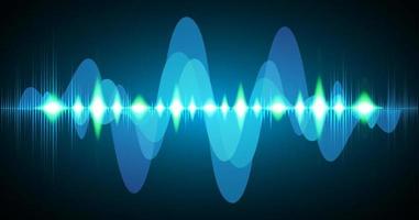 Sound waves oscillating dark light vector