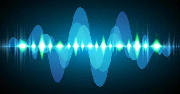 Sound waves oscillating dark light