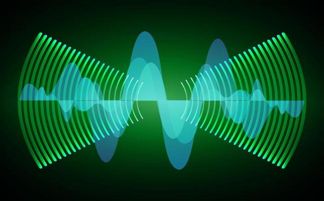 Sound waves oscillating dark light