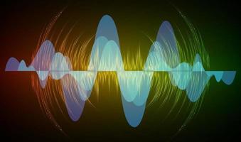 Sound waves oscillating dark light vector