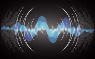 Sound waves oscillating dark light vector