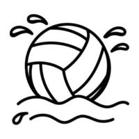un ícono del diseño del doodle de voleibol vector