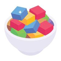 Icon of marshmallow candies isometric design vector
