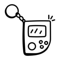 A portable game doodle icon vector