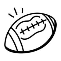 una pelota de forma oblonga para notificar al icono de la línea de rugby vector