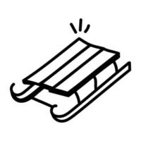 A skateboard hand drawn icon vector