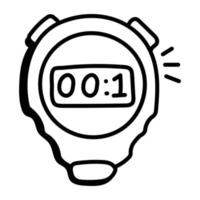 A doodle round icon of a time counter vector