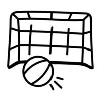 An icon of ball net doodle design vector