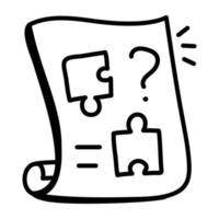 Hand drawn icon of puzzle game vector