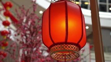 Tilt shot red lantern decoration with word mean good luck video