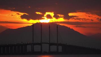 Architecture Penang Bridge with a hill video