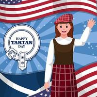 Tartan Day Concept vector