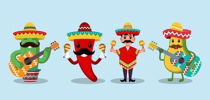 personajes del cinco de mayo vector