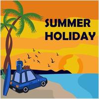 Summer holiday in the beach vector