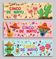 cinco de mayo banner set vector