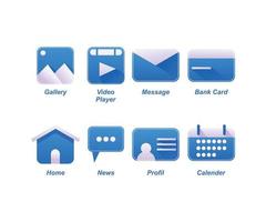 set of icons for web flat design vector