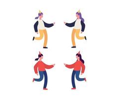 illustration of dancing people flat design vector