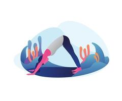 illustration of a woman doing yoga vector