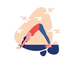 ilustración de una mujer haciendo yoga vector