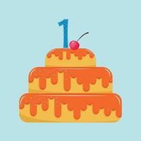 bright colorful illustration Cake for postcard or print. vector