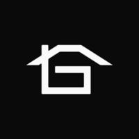 Letter G and House Line Logo Concept. Abstract, Monogram, Flat, Simple and Clean Logotype. Suitable for Logo, Icon, Symbol and Sign. Such as Identity, Initial or Real Estate Logo vector