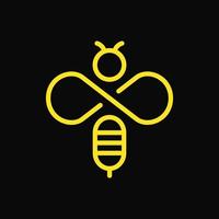 Bee and Infinity Logo Concept. Modern, Minimalist, Simple, Elegant, Flat, Clean and Line Logotype. Suitable for Logo, Icon, Symbol and Sign vector
