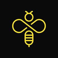 Bee and Infinity Logo Concept. Modern, Minimalist, Simple, Elegant, Flat, Clean and Line Logotype. Suitable for Logo, Icon, Symbol and Sign vector