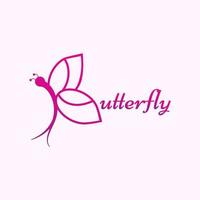 Butterfly Logo Concept. Pink and Purple. Animal, Insect, Elagant, Unique, Gradient, Modern and Line Logotype. Suitable for Logo, Icon, Symbol and Sign. Such as Cosmetics, Beauty or Fashion Logo