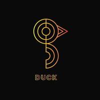 Duck Target Logo Concept. Gradient, Moderen, Uniqe and Line Logotype. Yellow and Orange. Suitable for Logo, Icon, Symbol and Sign. Such as Animal, Hunter, Sport and Food Logo vector