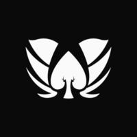 Spade and Phoenix Logo Concept. Animal, Abstract, Minimalist, Monogram and Simple Logotype. Black and White. Suitable For Logo, Icon, Symbol, Emblem and Sign vector