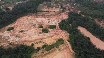 Reddish soil and mud at hill video