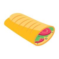 An icon of salad roll isometric design vector