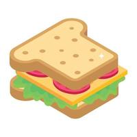 An icon of sandwich isometric design vector