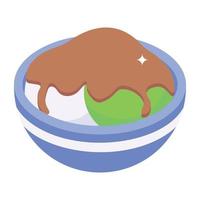 An icon of ice cream cup isometric design vector