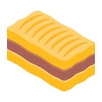 A mini cake isometric icon vector