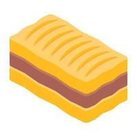 A mini cake isometric icon vector